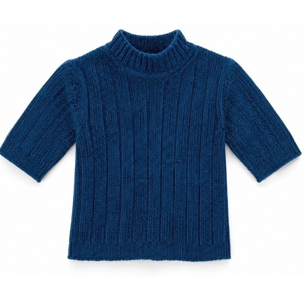 Vintage 1998 Gymboree Kids‎ Teal Blue Mock Neck Ribbed Sweater Size M 3-4